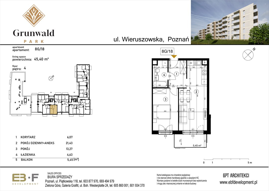 Nowe mieszkanie dwupokojowe Grunwald Park - ul. Wieruszowska 8 Poznań, Grunwald, Wieruszowska 8  45m2 Foto 1