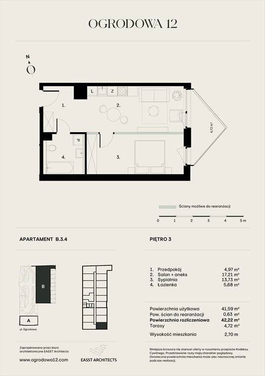 Nowe mieszkanie Apartamentowiec Ogrodowa 12 Poznań, Ogrodowa 12  42m2 Foto 1