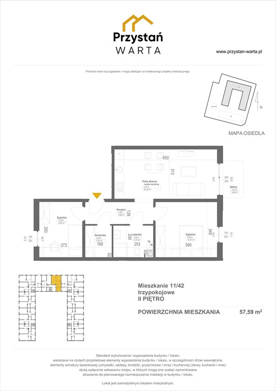 Nowe mieszkanie trzypokojowe Zielona Przystań nad Wartą Luboń, ul. Kajakowa 9 i 11  58m2 Foto 1