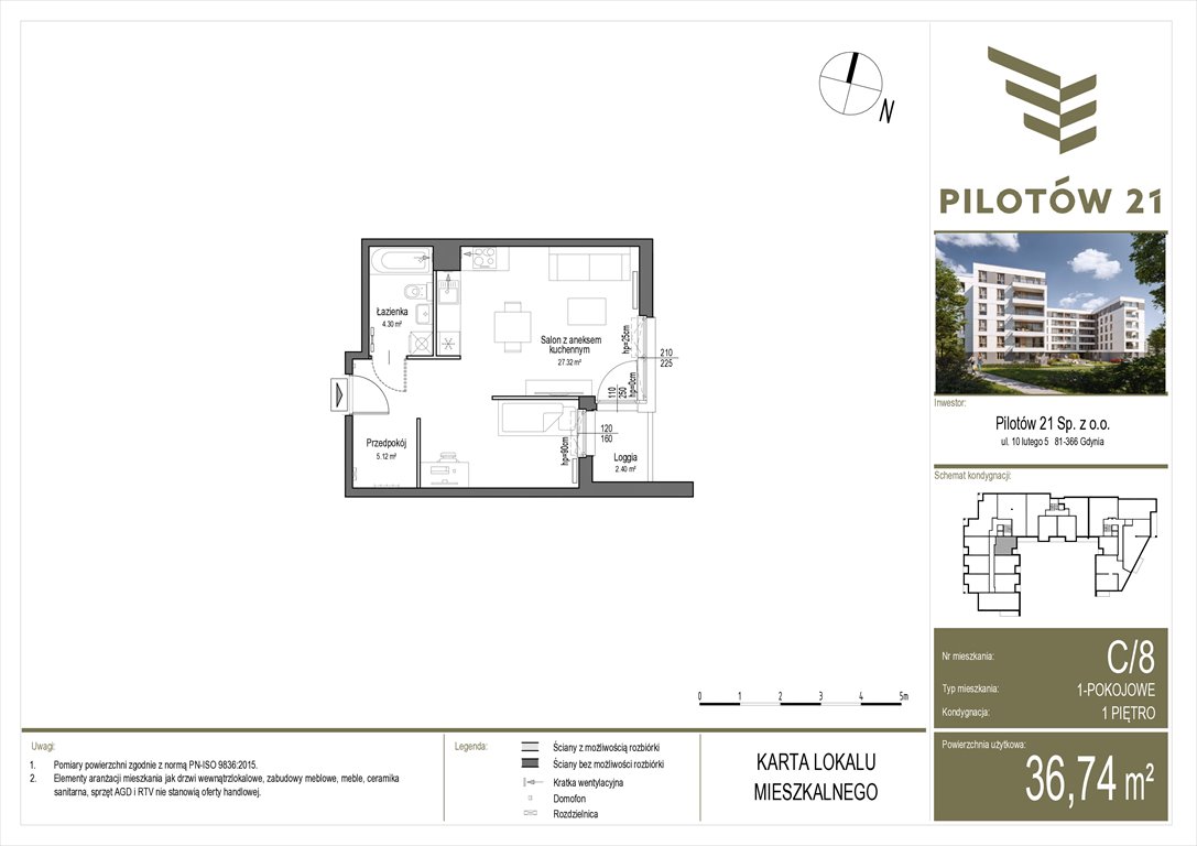 Nowa kawalerka Pilotow 21 Gdańsk, Zaspa, Pilotów 21  37m2 Foto 1