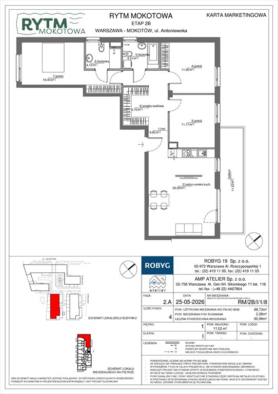 Nowe mieszkanie czteropokojowe  Rytm Mokotowa Warszawa, Mokotów, Antoniewska 3B  89m2 Foto 1