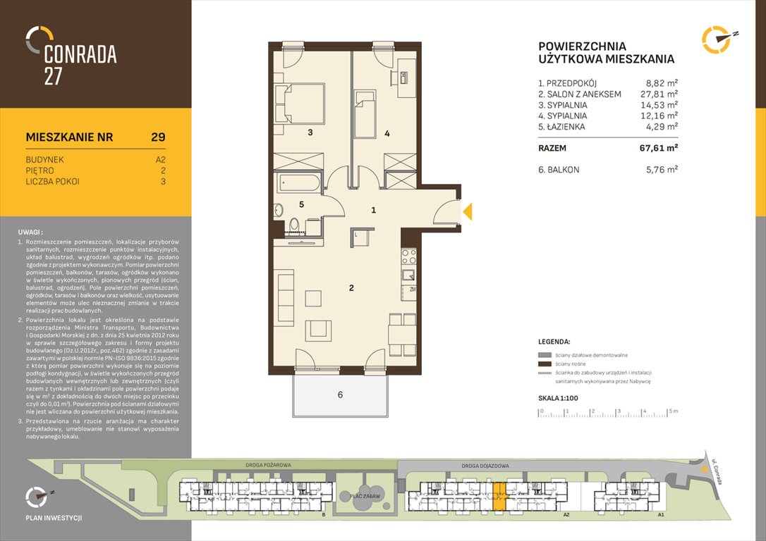 Nowe mieszkanie trzypokojowe CONRADA 27 Kraków, Prądnik Biały, Conrada 27  68m2 Foto 1