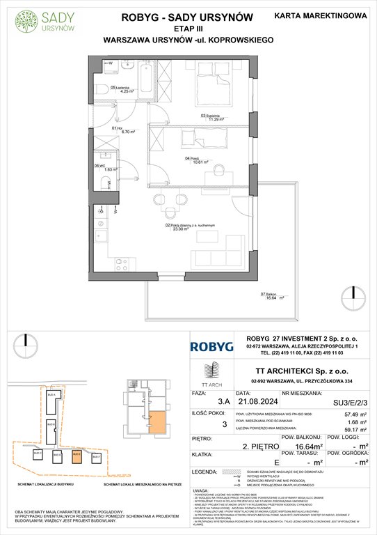 Nowe mieszkanie trzypokojowe Sady Ursynów Warszawa, Koprowskiego  57m2 Foto 1