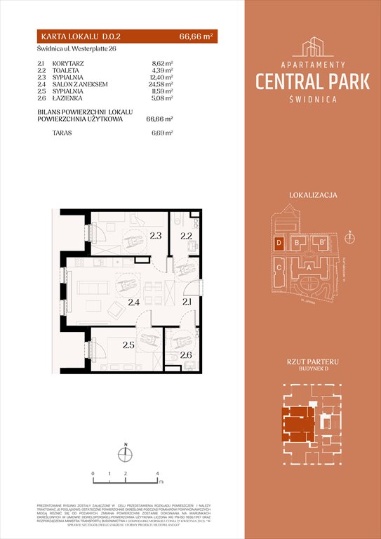 Nowe mieszkanie trzypokojowe Apartamenty Central Park Świdnica Świdnica, Lipowa 14  67m2 Foto 1