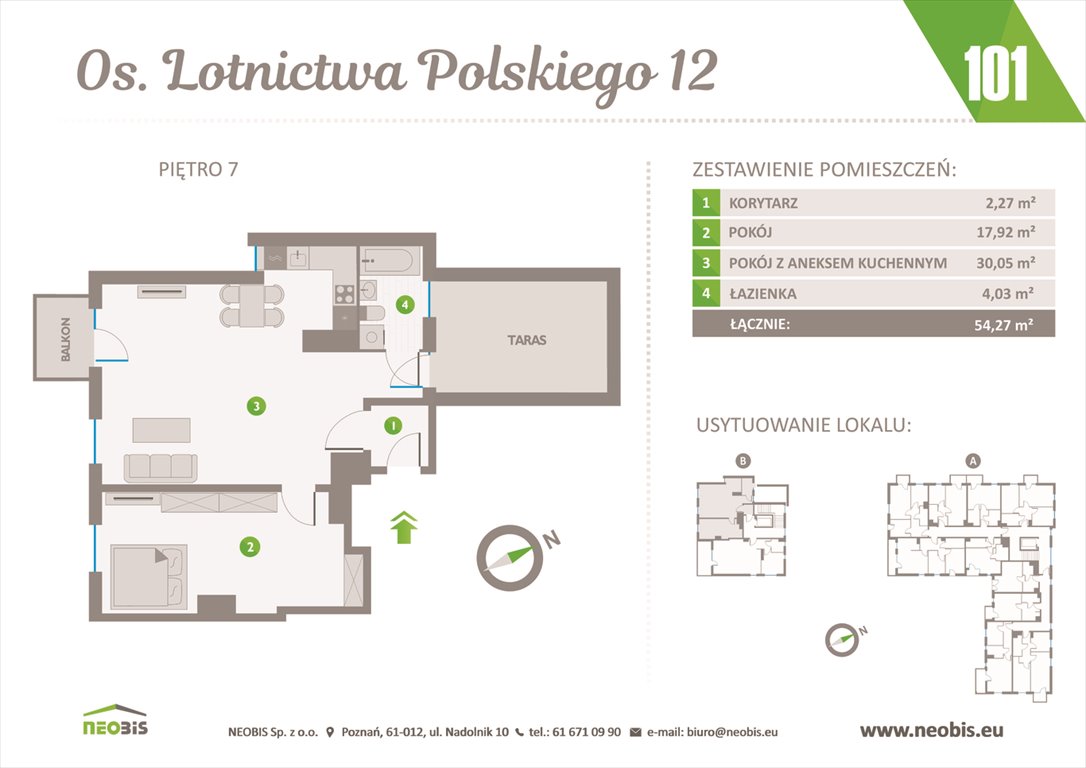 Nowe mieszkanie trzypokojowe OSIEDLE LOTNICTWA POLSKIEGO 12 W POZNANIU Poznań, Jeżyce, OS. LOTNICTWA POLSKIEGO 12  54m2 Foto 1