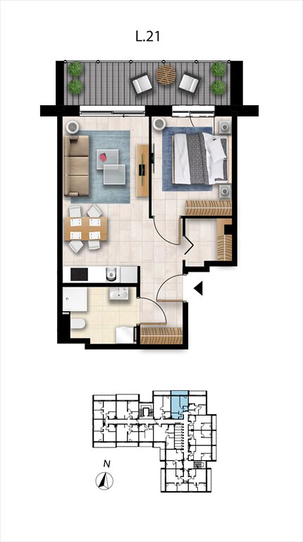Nowe mieszkanie dwupokojowe Sunset Resort Grzybowo, Nadmorska 98 -106  41m2 Foto 1