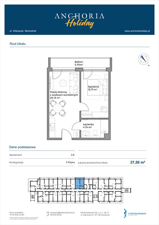 Nowe mieszkanie dwupokojowe Anchoria Holiday Mechelinki, Wielopole 36-38  38m2 Foto 1