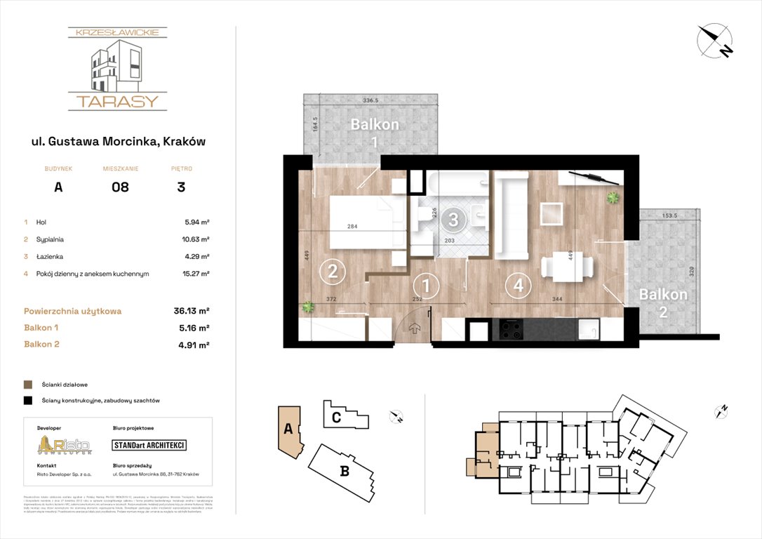 Nowe mieszkanie dwupokojowe KRZESŁAWICKIE TARASY Kraków, Wzgórza Krzesławickie, Gustawa Morcinka  36m2 Foto 1