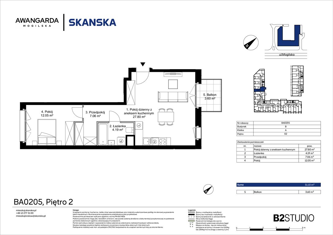Nowe mieszkanie dwupokojowe Awangarda Mogilska Kraków, Prądnik Czerwony, Mogilska 126  51m2 Foto 1