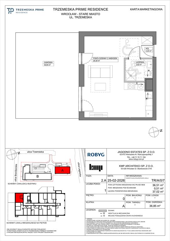 Nowa kawalerka Trzemeska Prime Residence Wrocław, Stare Miasto, Trzemeska  37m2 Foto 1