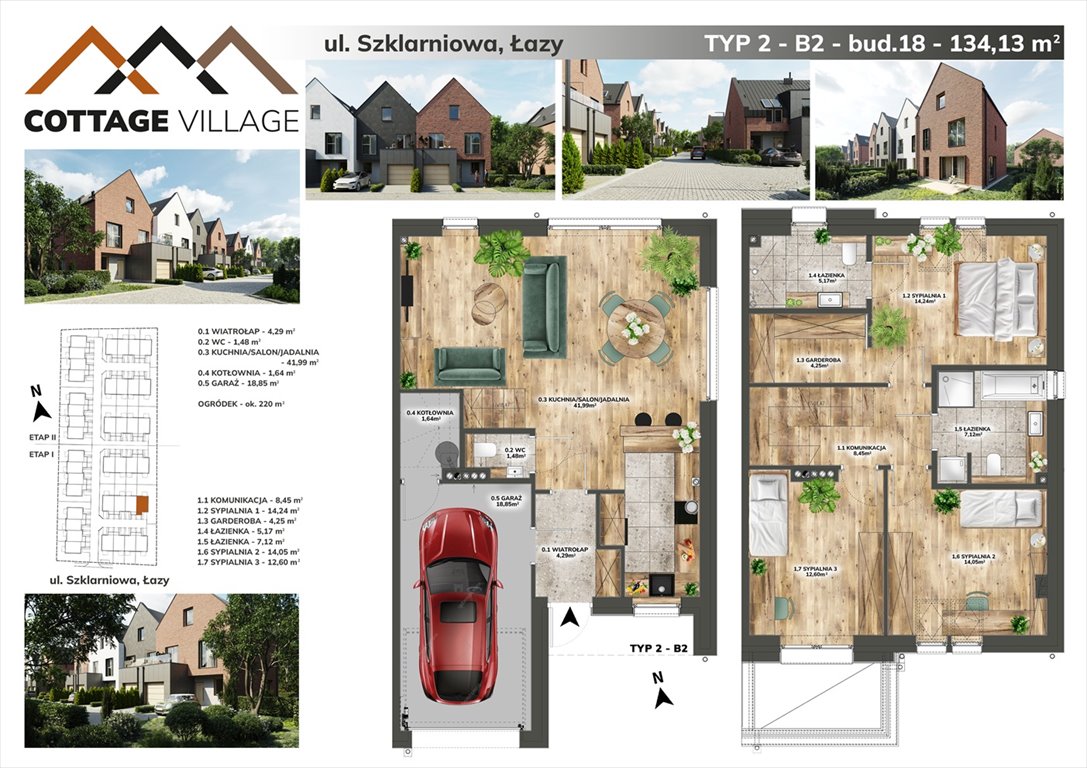Nowy dom Cottage Village Łazy, Szklarniowa 4  134m2 Foto 1