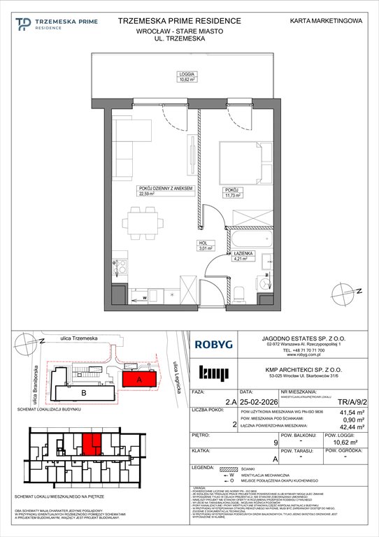 Nowe mieszkanie dwupokojowe Trzemeska Prime Residence Wrocław, Stare Miasto, Trzemeska  42m2 Foto 1