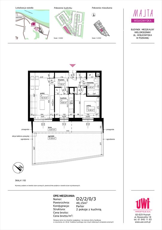 mieszkanie na sprzedaż 32m2 mieszkanie Poznań, Rataje, ul. Klemensa Mikuły 1 i 3
