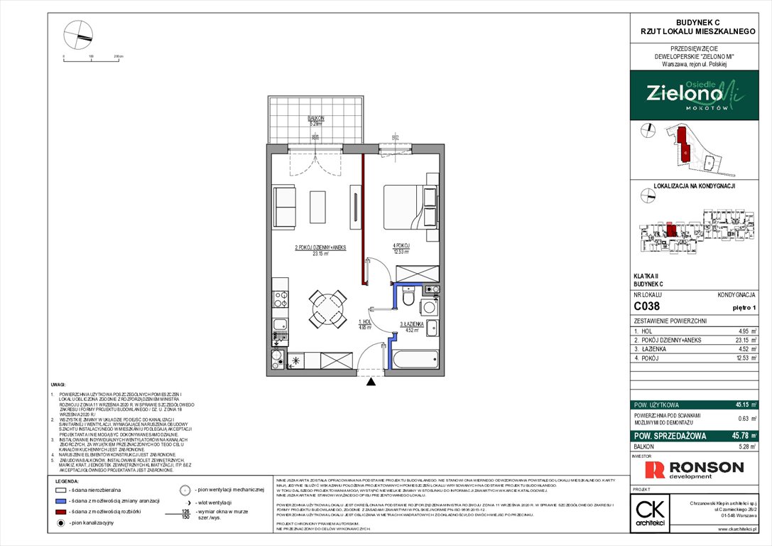 Nowe mieszkanie dwupokojowe Zielono Mi Warszawa, Mokotów, ul. Polska 10  45m2 Foto 1