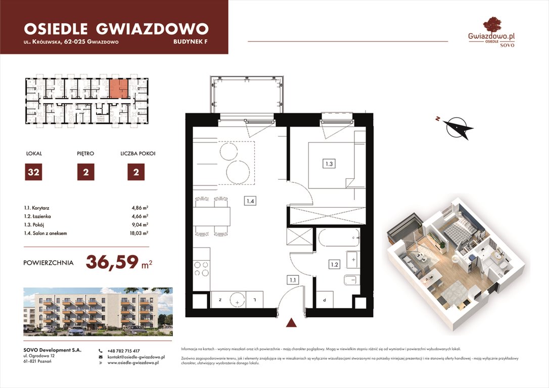 Nowe mieszkanie dwupokojowe Osiedle Gwiazdowo Gwiazdowo, Mikołaja Kopernika 4  37m2 Foto 1