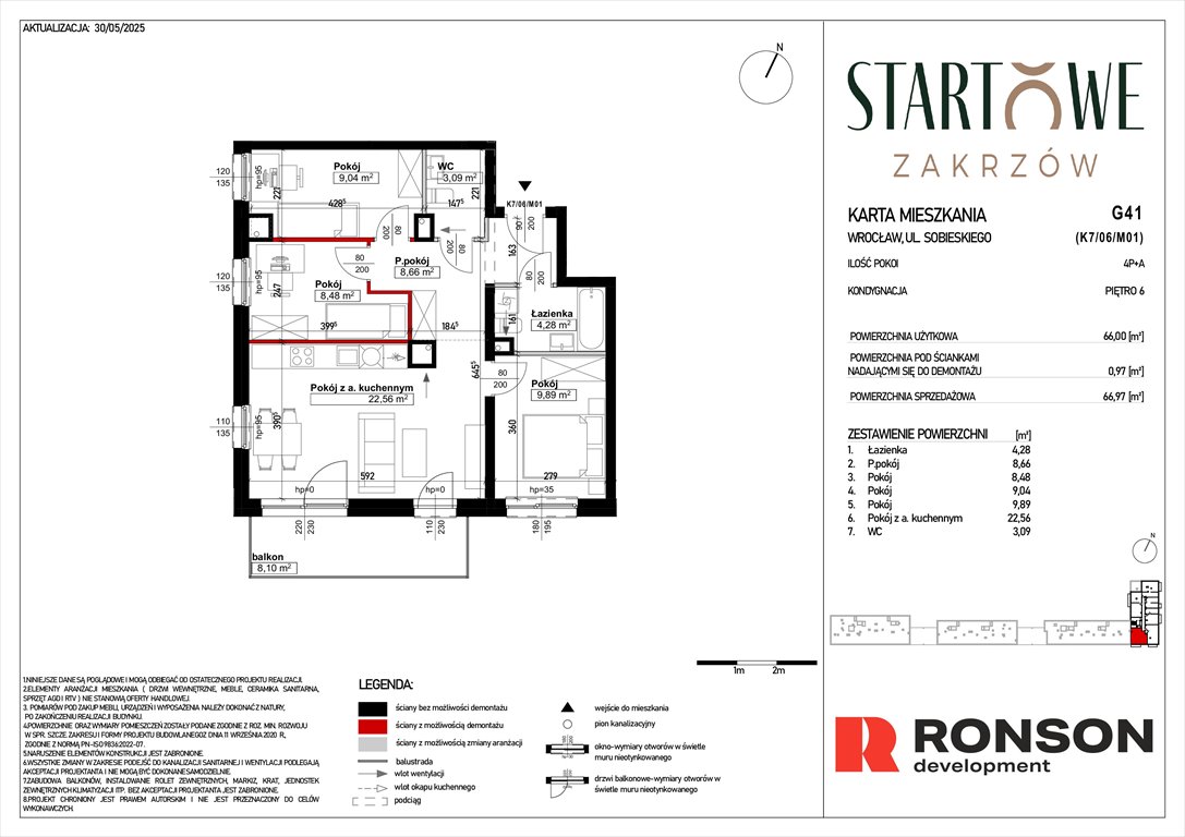 Nowe mieszkanie czteropokojowe  Osiedle Startowe Wrocław, Psie Pole, Zatorska, róg Sobieskiego  67m2 Foto 1