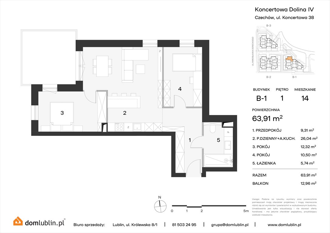 Nowe mieszkanie czteropokojowe  Koncertowa Dolina Lublin, Choiny, Koncertowa  64m2 Foto 1