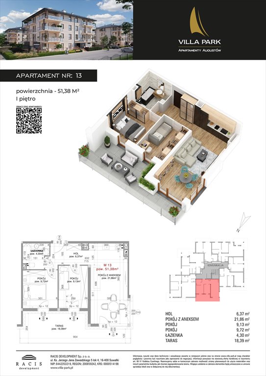 Nowe mieszkanie Villa Park - Bud D Augustów, Wypoczynkowa  51m2 Foto 1