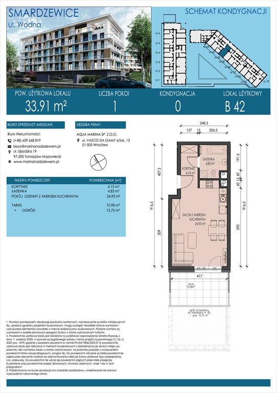 Nowa kawalerka AQUA MARINA SMARDZEWICE, WODNA  34m2 Foto 1