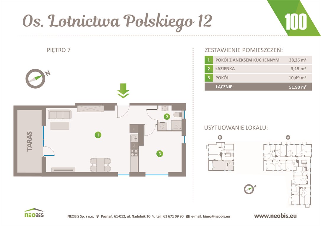 Nowe mieszkanie dwupokojowe OSIEDLE LOTNICTWA POLSKIEGO 12 W POZNANIU Poznań, Jeżyce, OS. LOTNICTWA POLSKIEGO 12  52m2 Foto 1