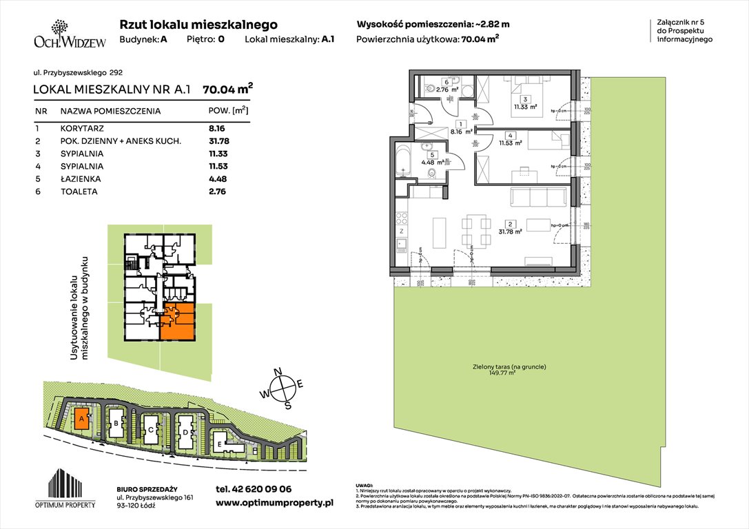 Nowe mieszkanie trzypokojowe OchWidzew Łódź, Widzew, Przybyszewskiego 292-300  70m2 Foto 1