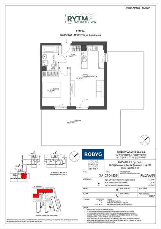 Nowe mieszkanie dwupokojowe Rytm Mokotowa Warszawa, Mokotów, Antoniewska  42m2 Foto 1