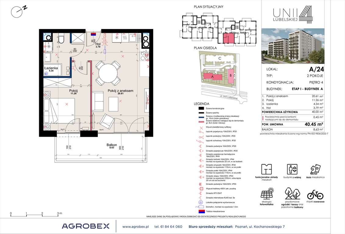 Nowe mieszkanie dwupokojowe Unii Lubelskiej 4 Poznań, Unii Lubelskiej 4  40m2 Foto 1