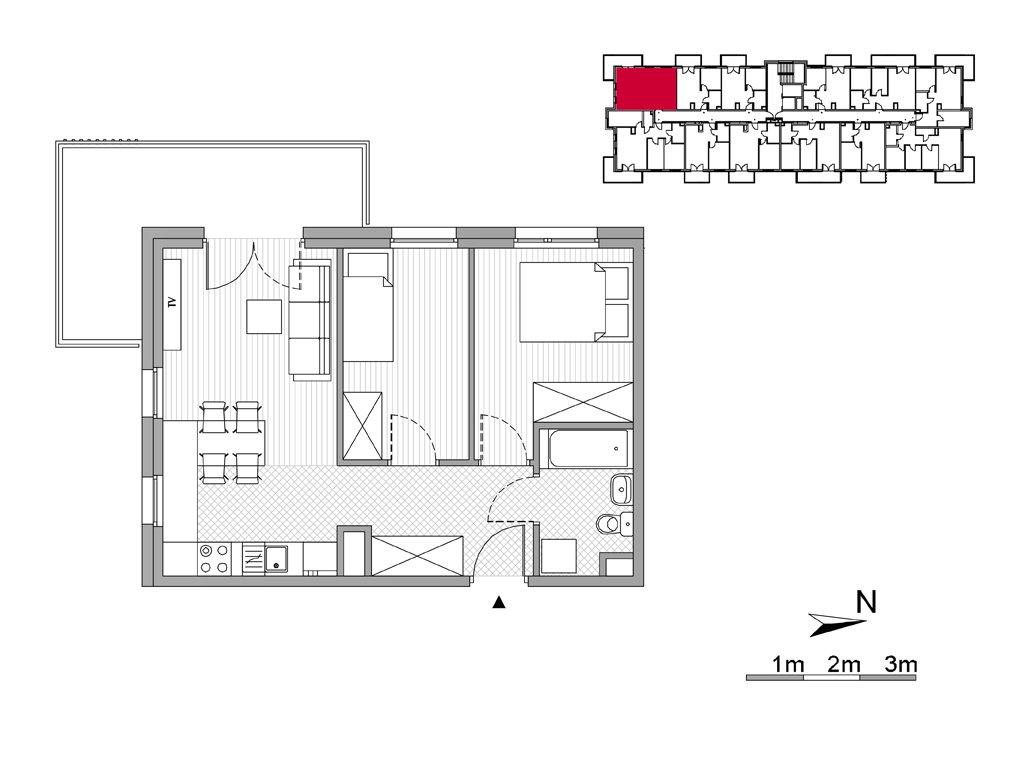 Nowe mieszkanie trzypokojowe ul. Powstańców/os. Piastów bud F Kraków, Mistrzejowice, Os. Piastów 77  45m2 Foto 1