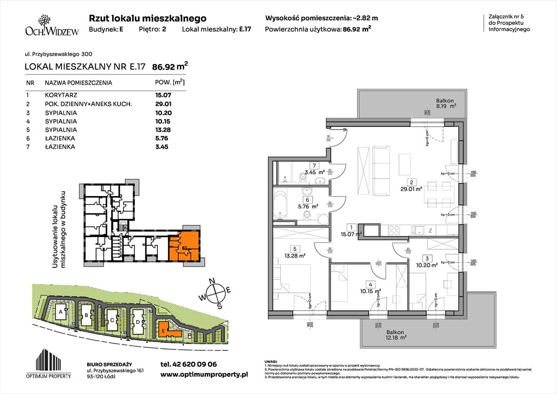 Nowe mieszkanie czteropokojowe  OchWidzew Łódź, Widzew, Przybyszewskiego 292-300  87m2 Foto 1