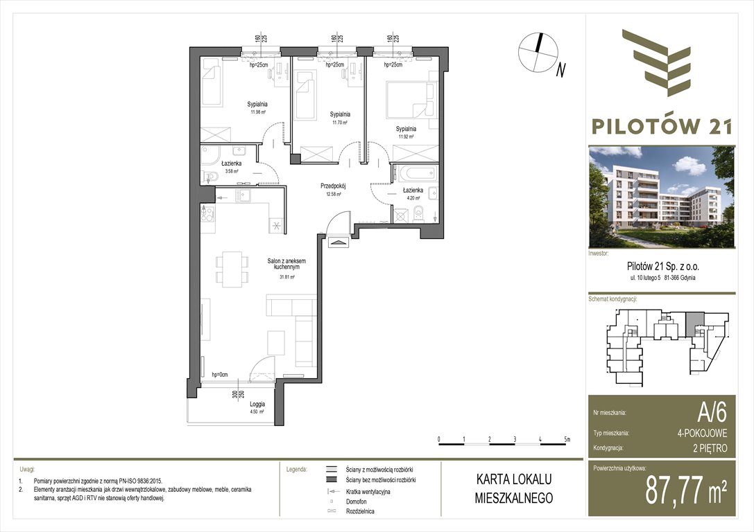 Nowe mieszkanie czteropokojowe  Pilotow 21 Gdańsk, Zaspa, Pilotów 21  88m2 Foto 1