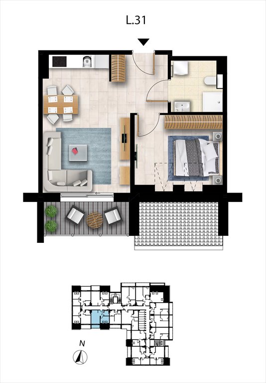 Nowe mieszkanie dwupokojowe Sunset Resort Grzybowo, Nadmorska 98 -106  39m2 Foto 1