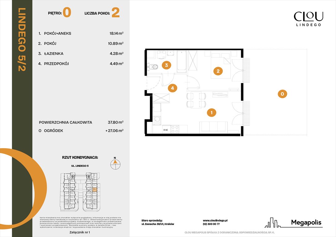 Nowe mieszkanie dwupokojowe Clou Lindego Kraków, Lindego 5  38m2 Foto 1