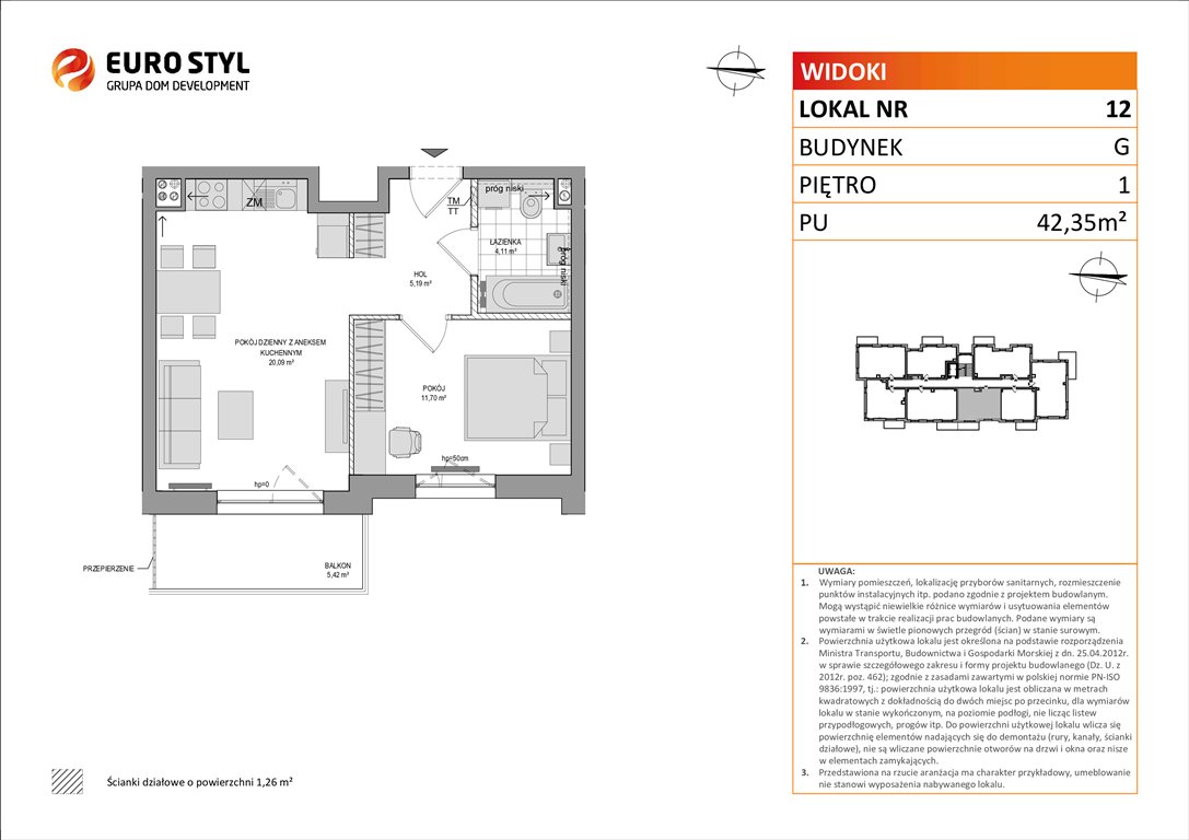 mieszkanie na sprzedaż 42m2 mieszkanie Rumia, Zagórze, Wyżynna