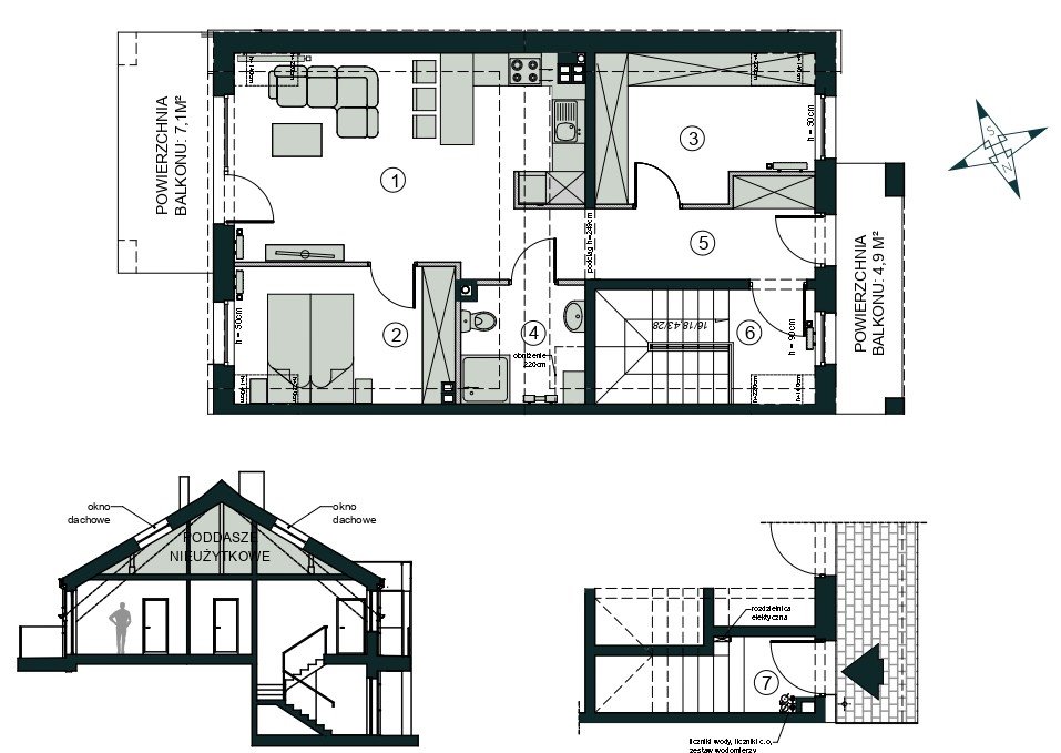 Nowe mieszkanie trzypokojowe Aleja Wiśniowa Pogórze Pogórze, Feliksa Dorsza  55m2 Foto 1