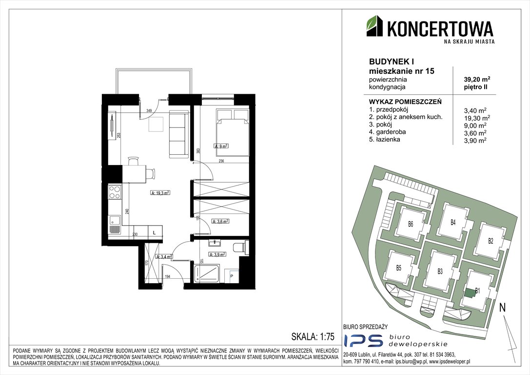 Nowe mieszkanie dwupokojowe Koncertowa na skraju miasta Lublin, Czechów Północny, Koncertowa  39m2 Foto 1