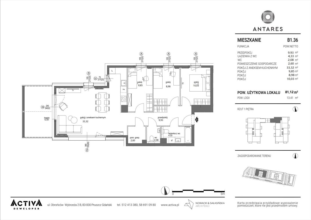 Nowe mieszkanie czteropokojowe  Antarees Pruszcz Gdański, Lilli Wenedy 1  81m2 Foto 1