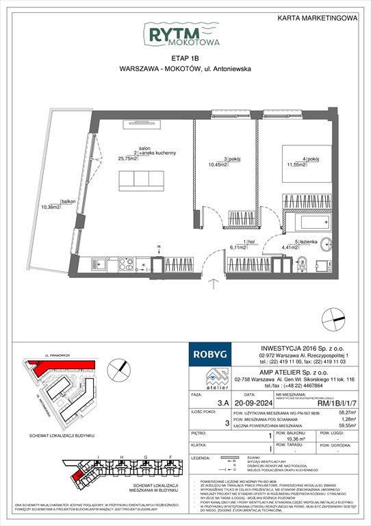 Nowe mieszkanie trzypokojowe Rytm Mokotowa Warszawa, Mokotów, Antoniewska  58m2 Foto 1