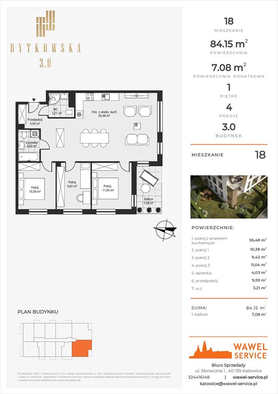 Nowe mieszkanie czteropokojowe  BYTKOWSKA 3.0 Katowice, Bytkowska 107  84m2 Foto 1