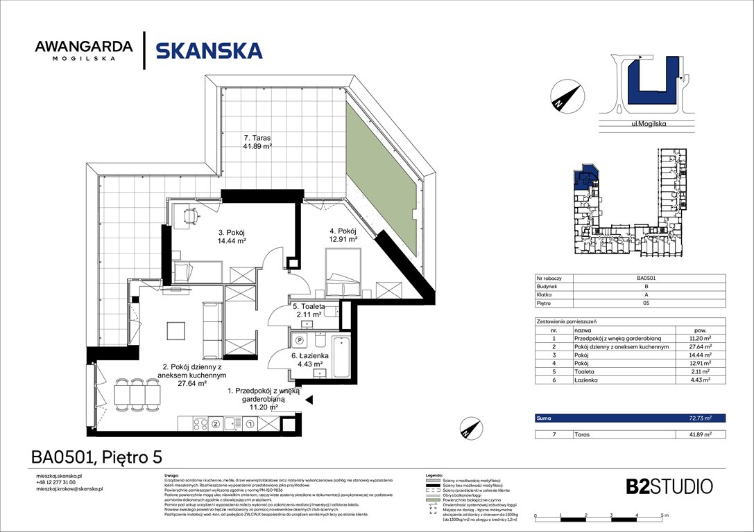 Nowe mieszkanie trzypokojowe Awangarda Mogilska Kraków, Prądnik Czerwony, Mogilska 126  73m2 Foto 1