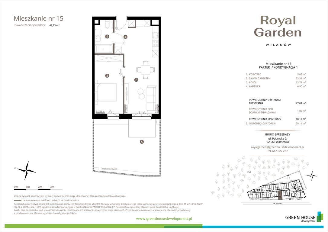 Nowe mieszkanie dwupokojowe Royal Garden Wilanów Warszawa, Wilanów, Zdrowa 2  47m2 Foto 1