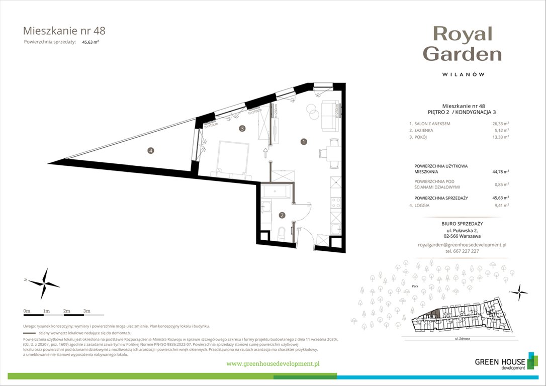 Nowe mieszkanie dwupokojowe Royal Garden Wilanów Warszawa, Wilanów, Zdrowa 2  45m2 Foto 1