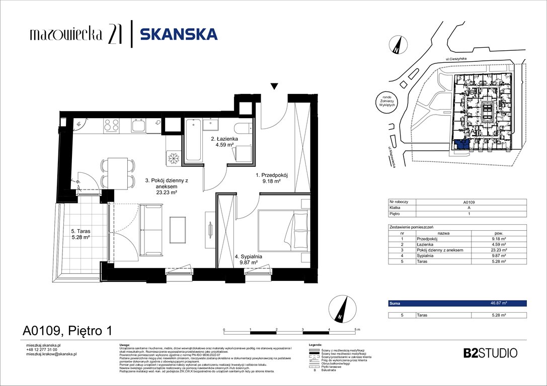 Nowe mieszkanie dwupokojowe Mazowiecka 21 Kraków, Krowodrza, ul. Mazowiecka 21  47m2 Foto 1