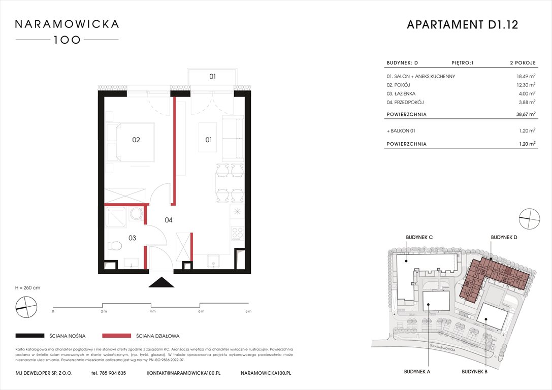 Nowe mieszkanie dwupokojowe NARAMOWICKA 100 Poznań, Winogrady, Naramowicka 100  39m2 Foto 1