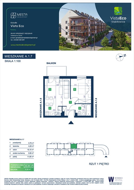 Nowe mieszkanie dwupokojowe Vista Eco  Wrocław, Fabryczna, Stabłowice, Łomnicka  40m2 Foto 1