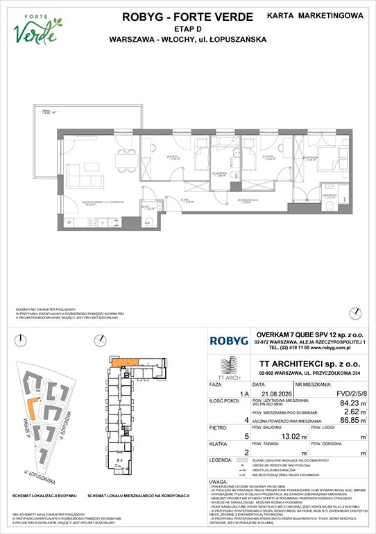 Nowe mieszkanie czteropokojowe  Forte Verde Warszawa, Włochy, Łopuszańska 28  84m2 Foto 1