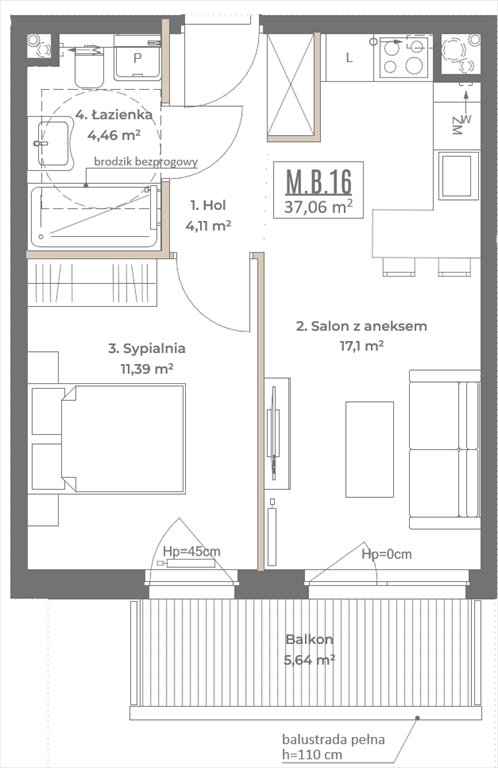Nowe mieszkanie dwupokojowe Botanika Gdańsk, Osowa, Izydy  37m2 Foto 1