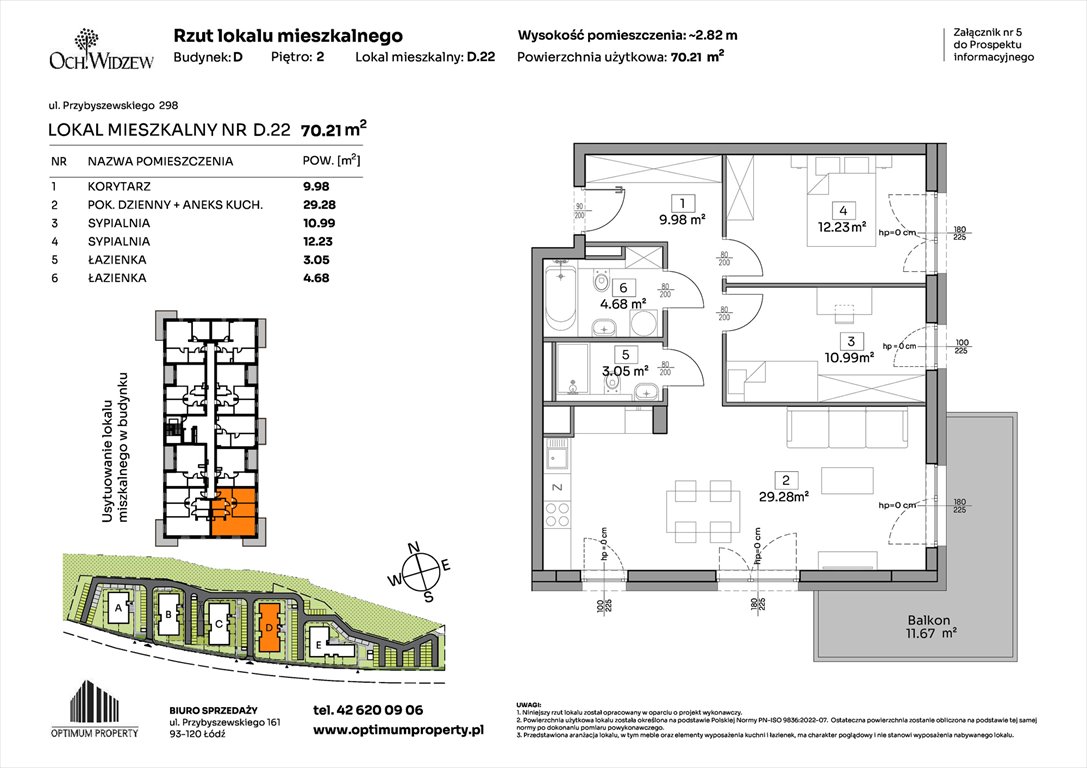 Nowe mieszkanie trzypokojowe OchWidzew Łódź, Widzew, Przybyszewskiego 292-300  70m2 Foto 1