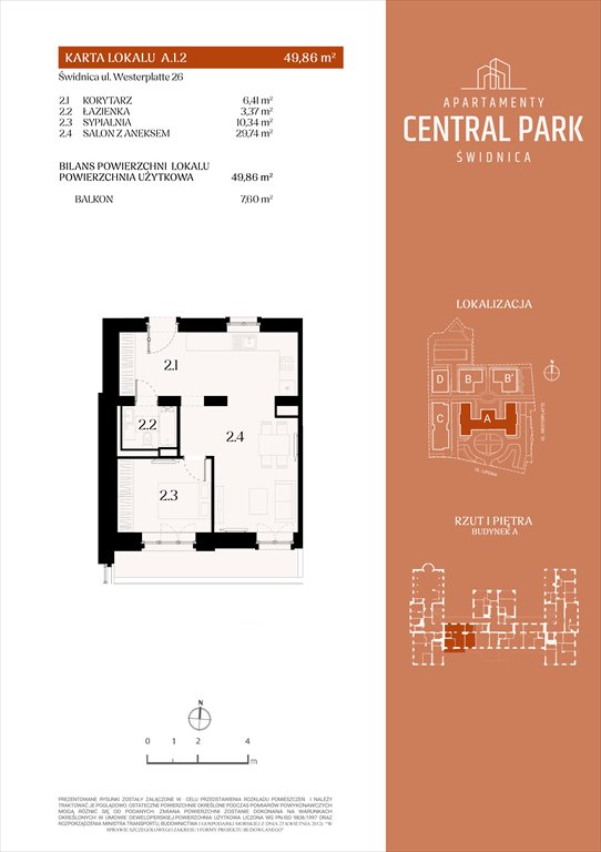 Nowe mieszkanie dwupokojowe Apartamenty Central Park Świdnica Świdnica, Lipowa 14  50m2 Foto 1