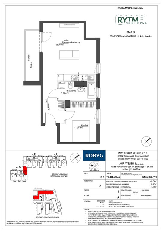 Nowe mieszkanie dwupokojowe Rytm Mokotowa Warszawa, Mokotów, Antoniewska  47m2 Foto 1