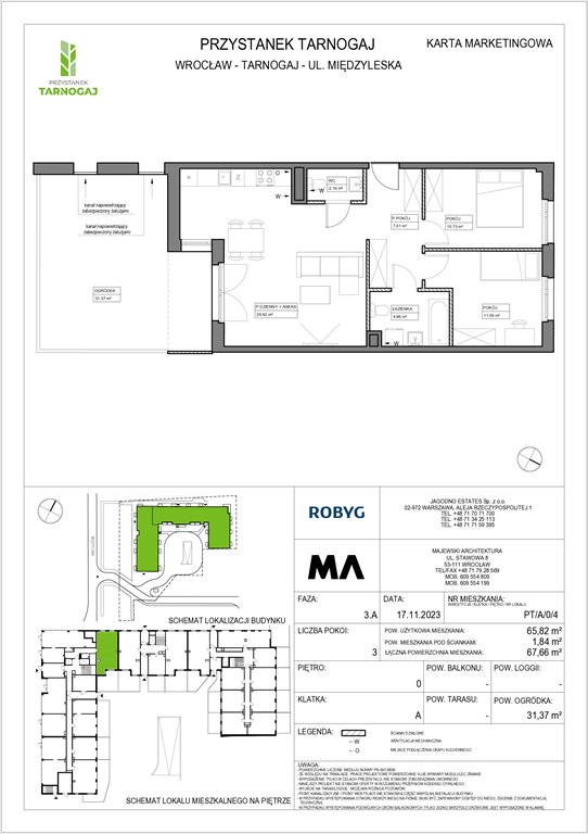 Nowe mieszkanie trzypokojowe Przystanek Tarnogaj Wrocław, Krzyki, Miedzyleska  66m2 Foto 1